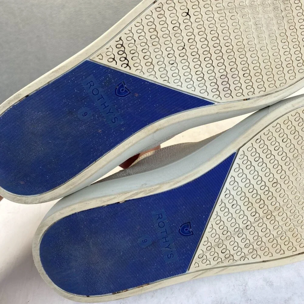 Rothy's The‎ Original Slip On Women's Sneakers, Size 9, Low Top, Flat,Tan,Preppy